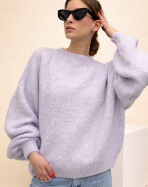 lila kötött pulover egyméret